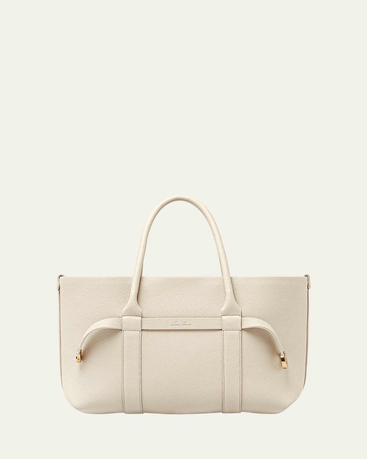 Loro Piana Ghiera Small Leather Shopper Tote Bag