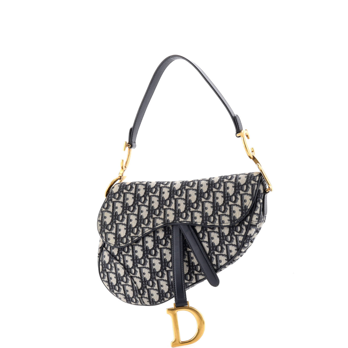 Christian Dior Saddle Handbag Oblique Canvas Medium