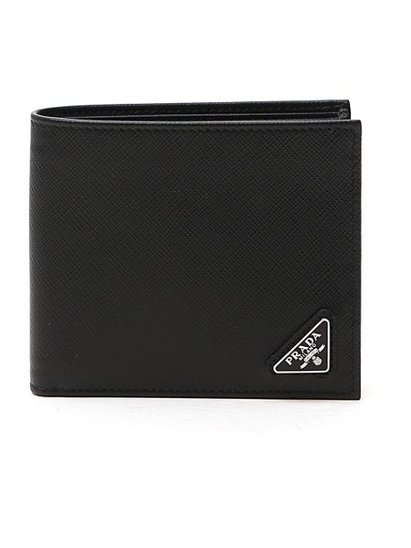 Prada Men's Triangle Logo Bifold Wallet in Nero | 2MO513QHH
