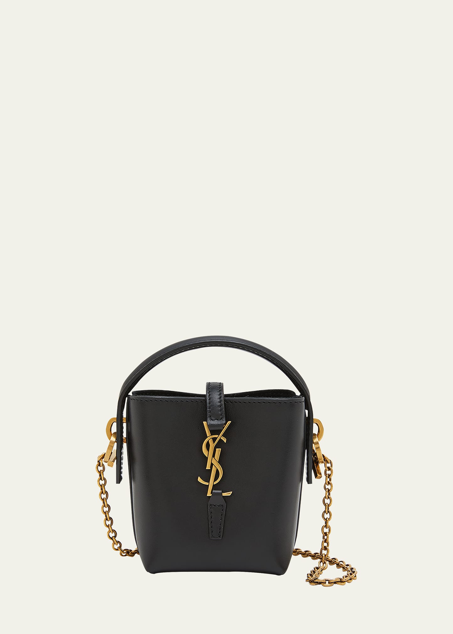 Saint Laurent Le 37 Micro YSL Leather Bucket Bag