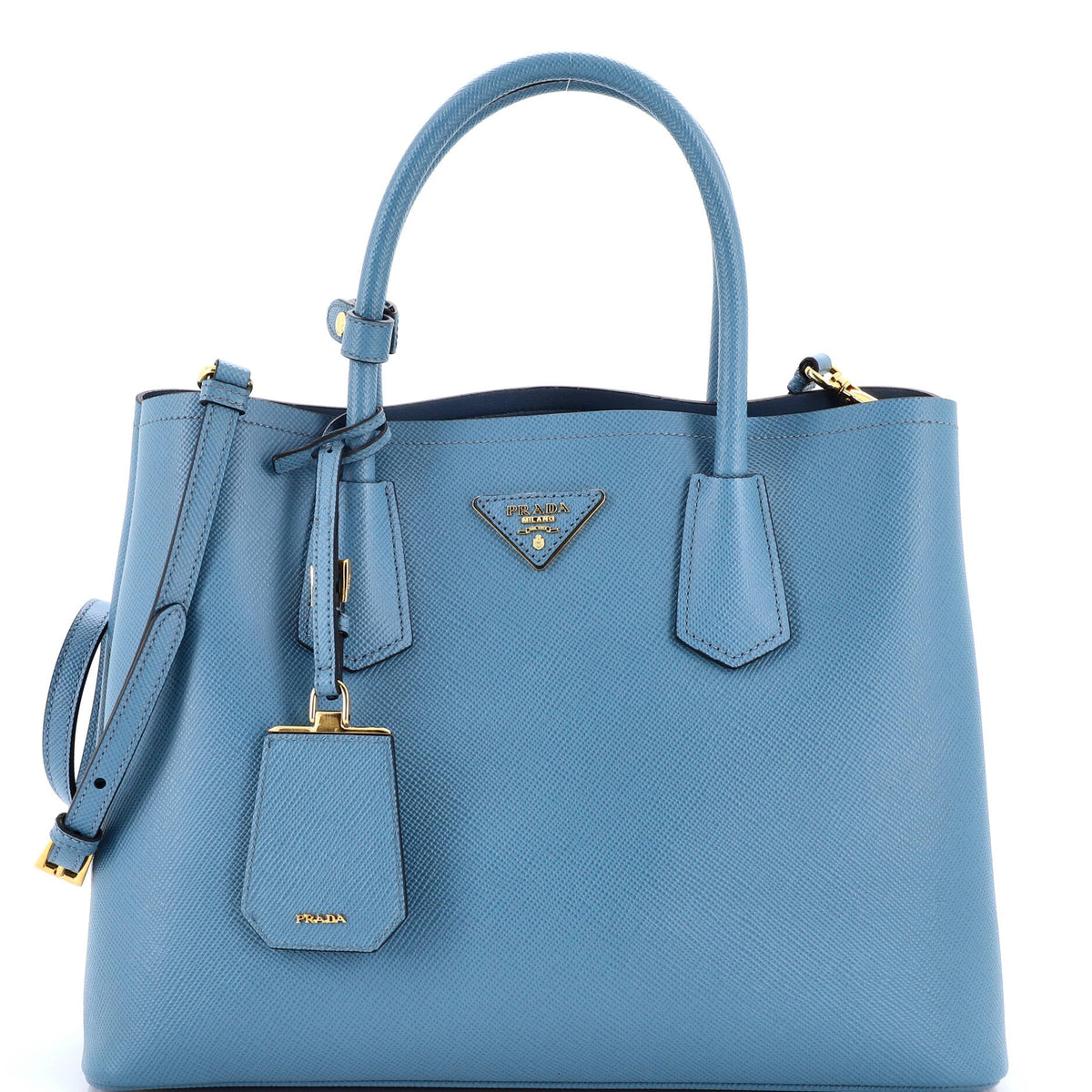 Prada PRADA Cuir Double Tote Saffiano Leather Medium