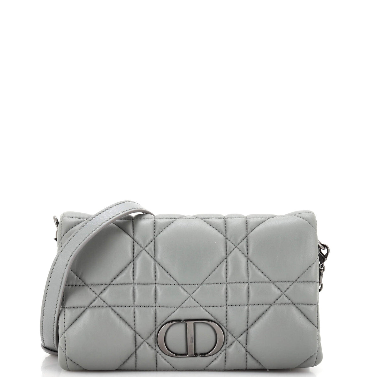 Christian Dior Caro Flap Pouch with Chain Macrocannage Quilt Calfskin Mini