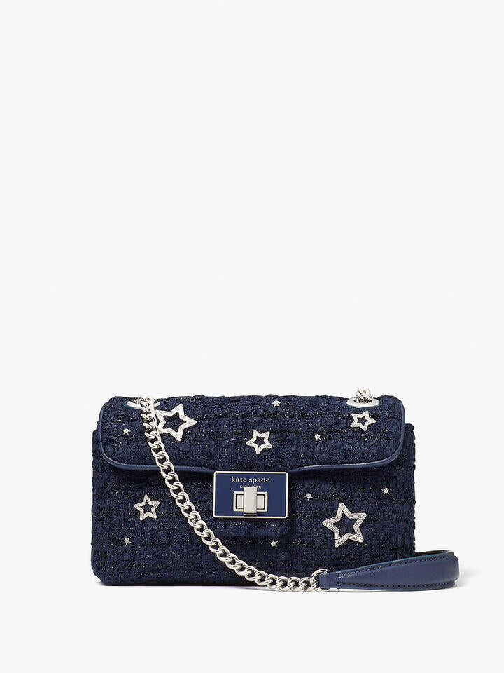 Kate Spade Au Evelyn Embellished Tweed Small Shoulder Crossbody