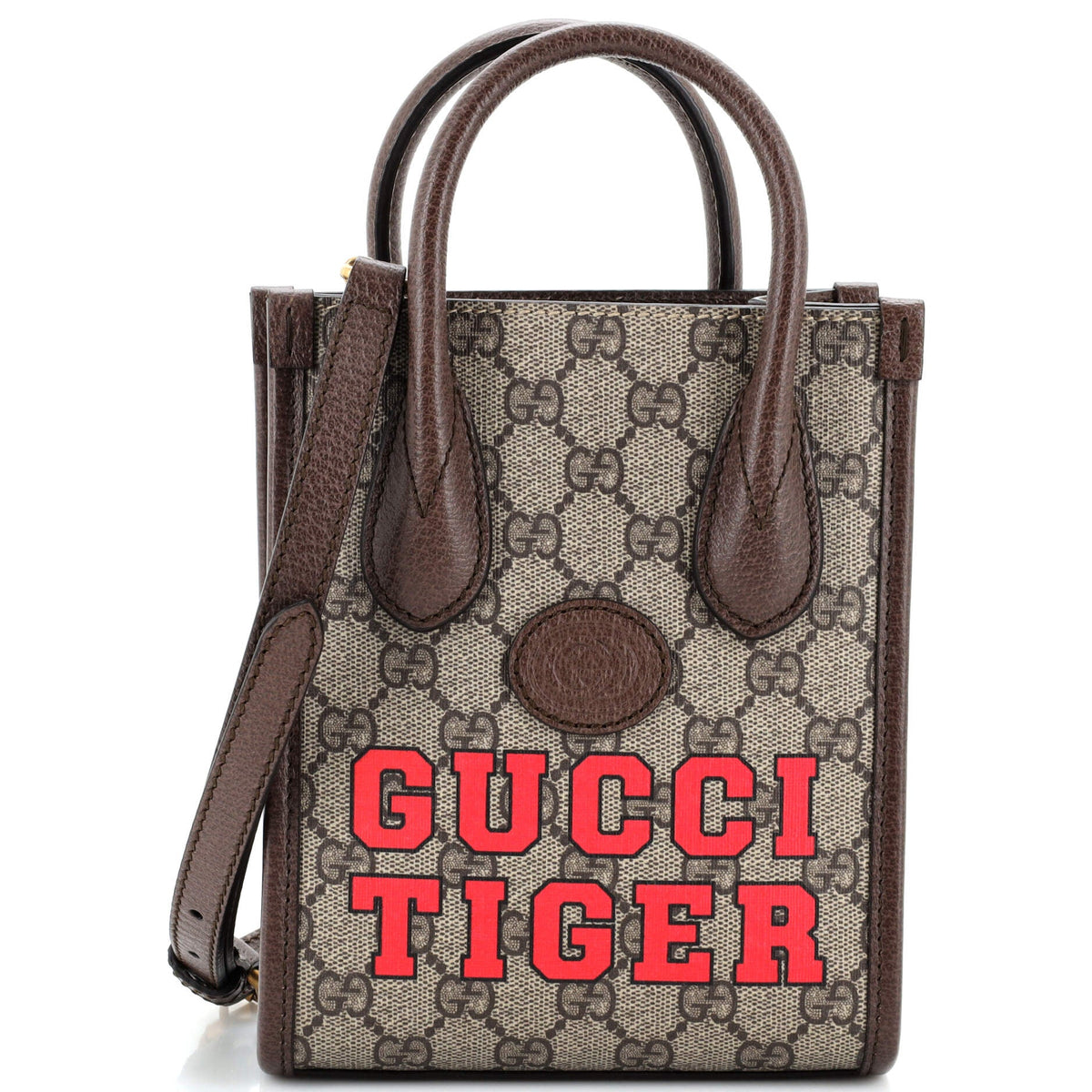 Gucci GUCCI Interlocking G Patch Tote Printed GG Coated Canvas Mini
