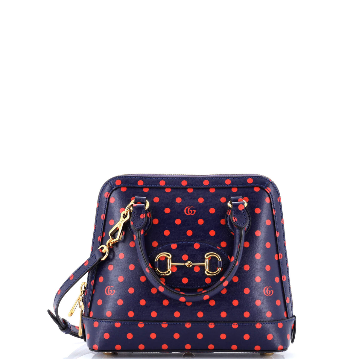 Gucci GUCCI Horsebit 1955 Top Handle Bag Printed Leather Small