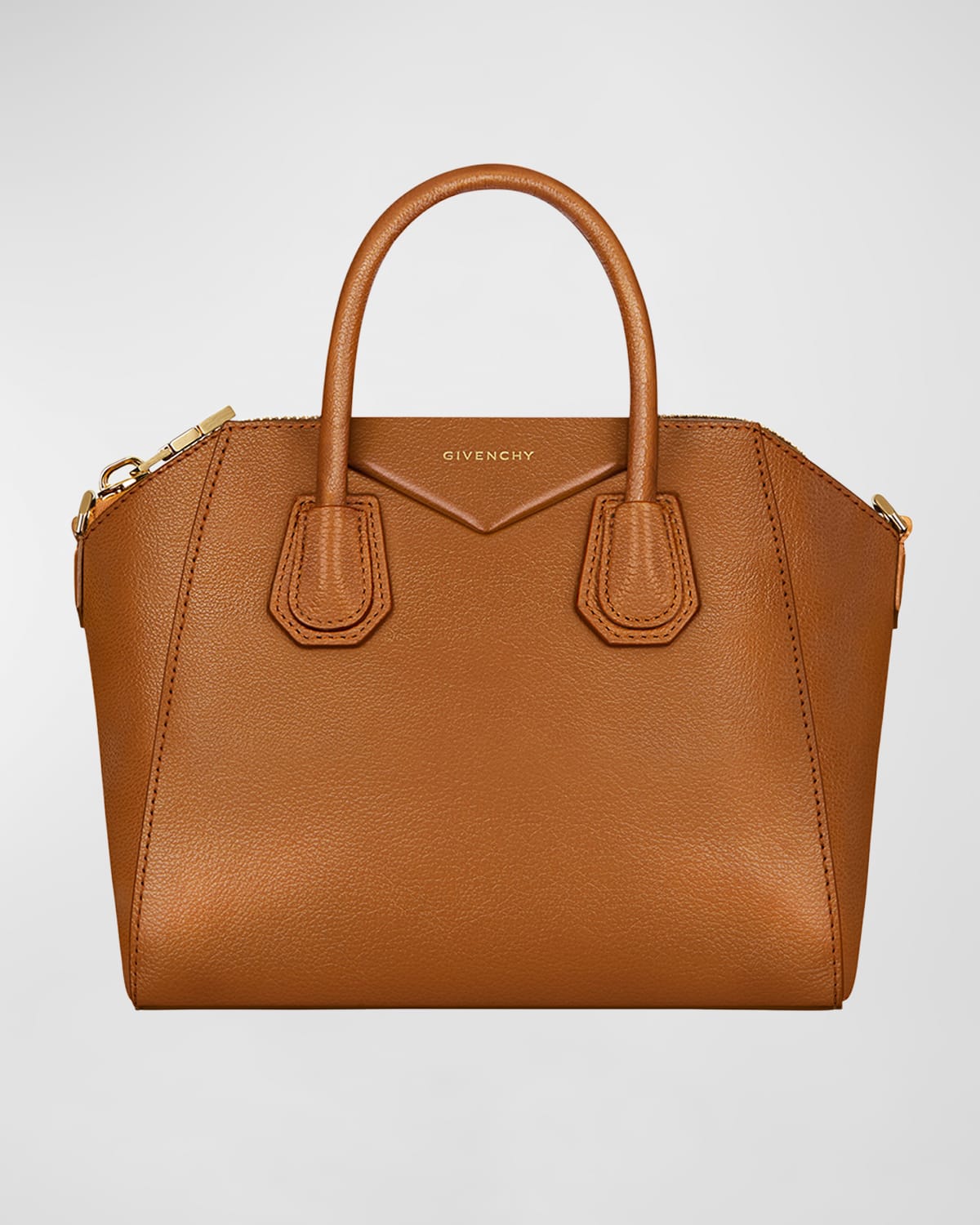 Givenchy Kleine Top-Henkeltasche Antigona aus glänzendem, getrommeltem Leder