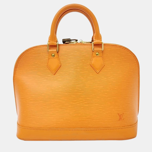 Orange Epi Leather Alma PM Satchel Bag