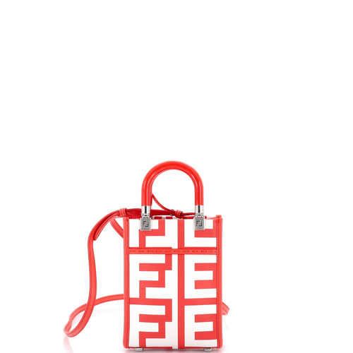 FENDI x Marc Jacobs Sunshine Shopper Tote Printed Leather Mini