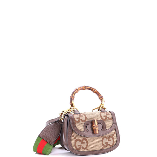 GUCCI Bamboo 1947 Top Handle Bag Jumbo GG Canvas Mini