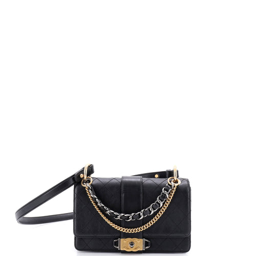 CHANEL CC Chain Flap Shoulder Bag Quilted Calfskin Small