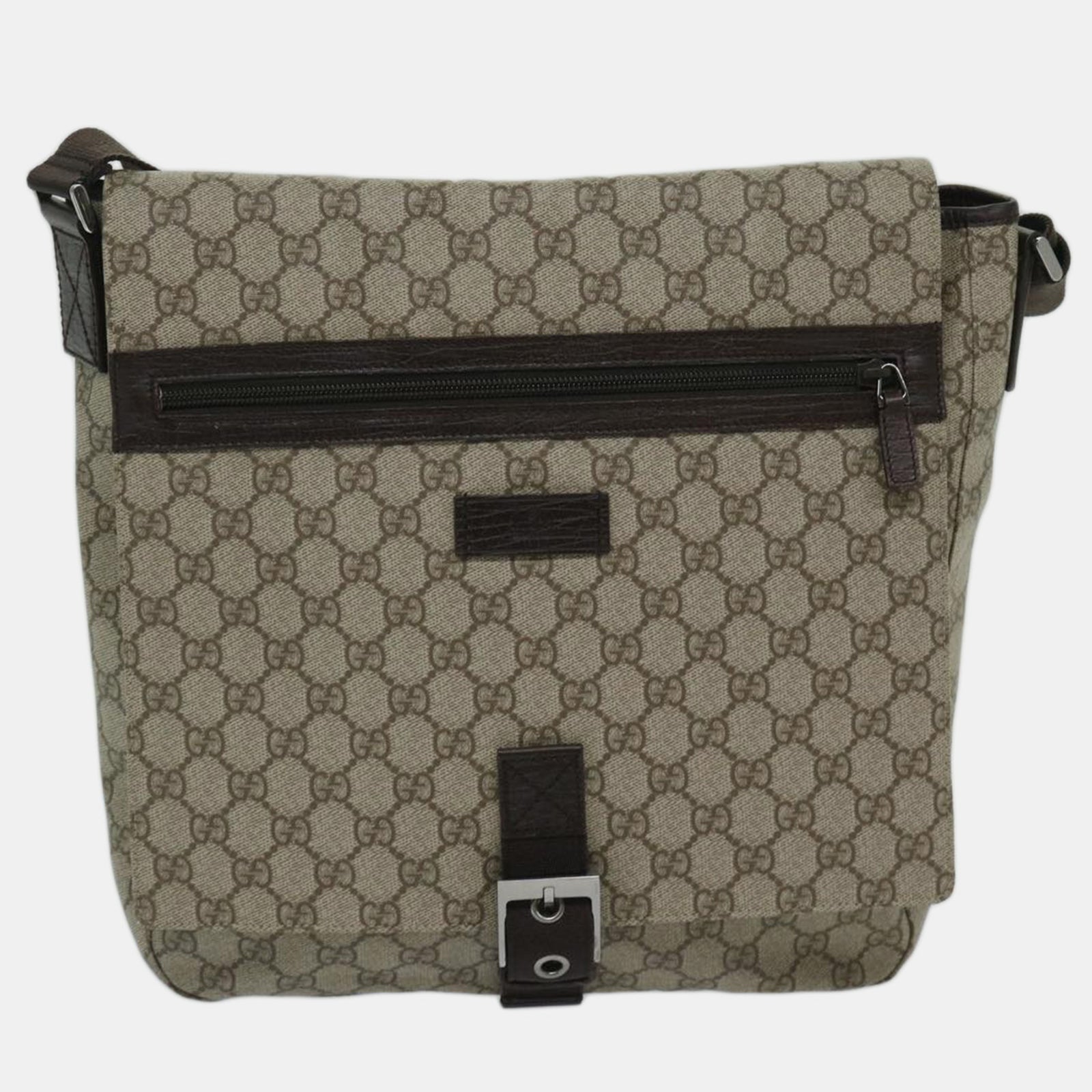 Gucci Schultertasche aus GG Supreme-Canvas in Beige