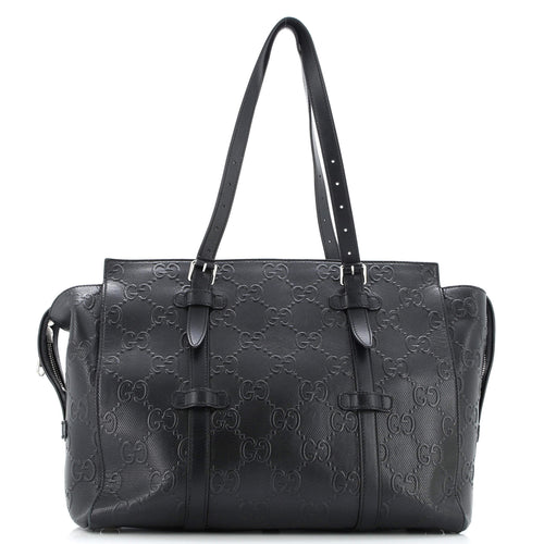 GUCCI Tote Bag GG Embossed Perforated Leather