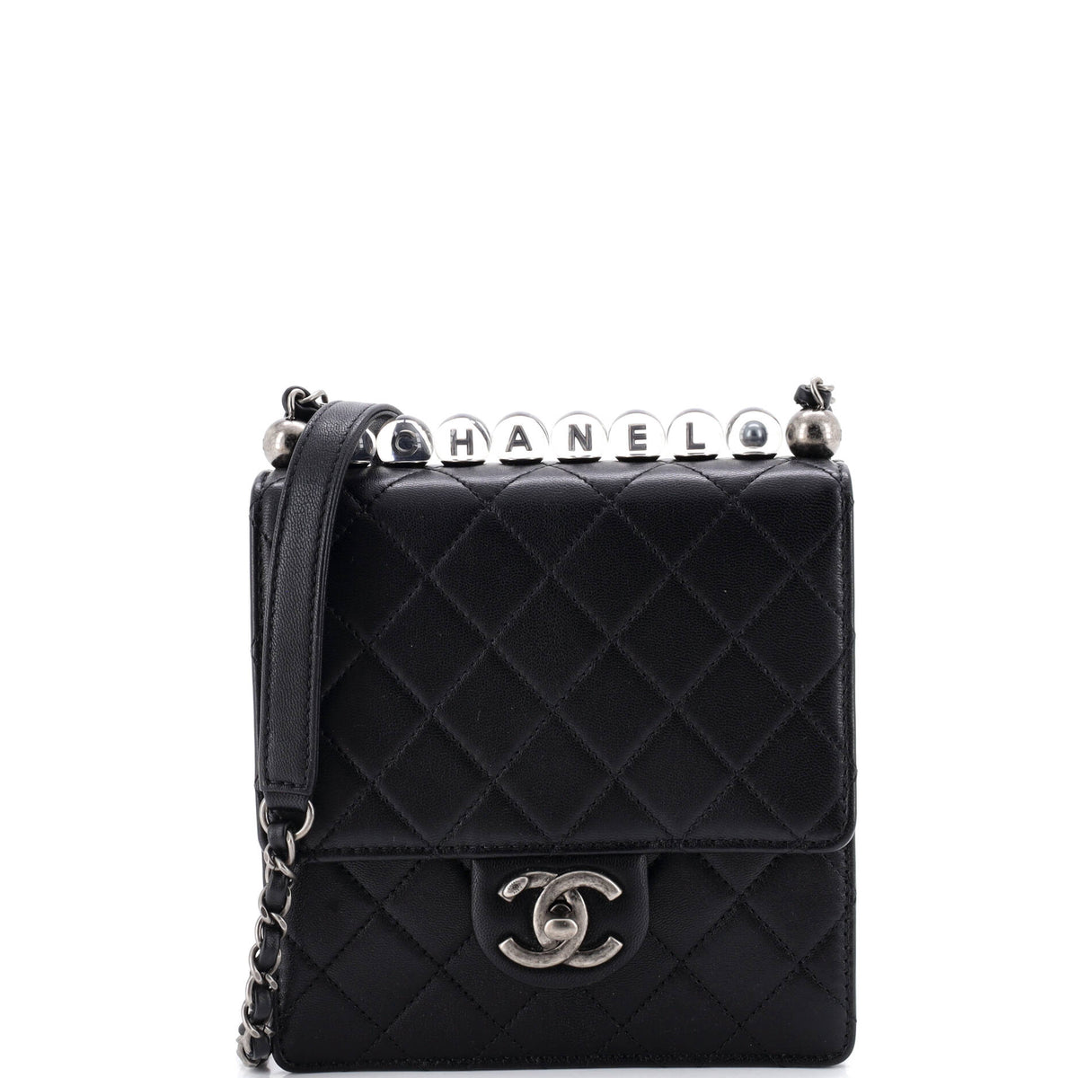 Chanel CHANEL Chic Pearls Flap Bag Quilted Goatskin with Acrylic Beads Mini