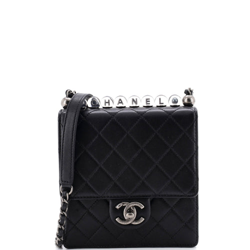 CHANEL Chic Pearls Flap Bag Quilted Goatskin with Acrylic Beads Mini