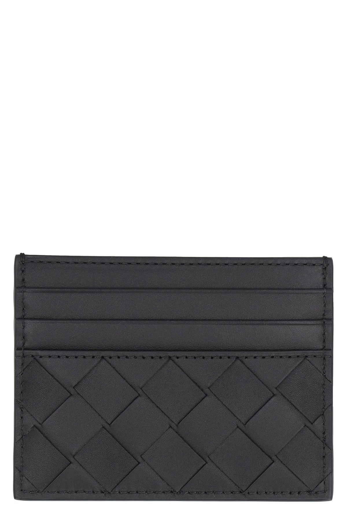 Bottega Veneta Men's Intrecciato Card Case in Black | 743209VCPQ3 Color 8803