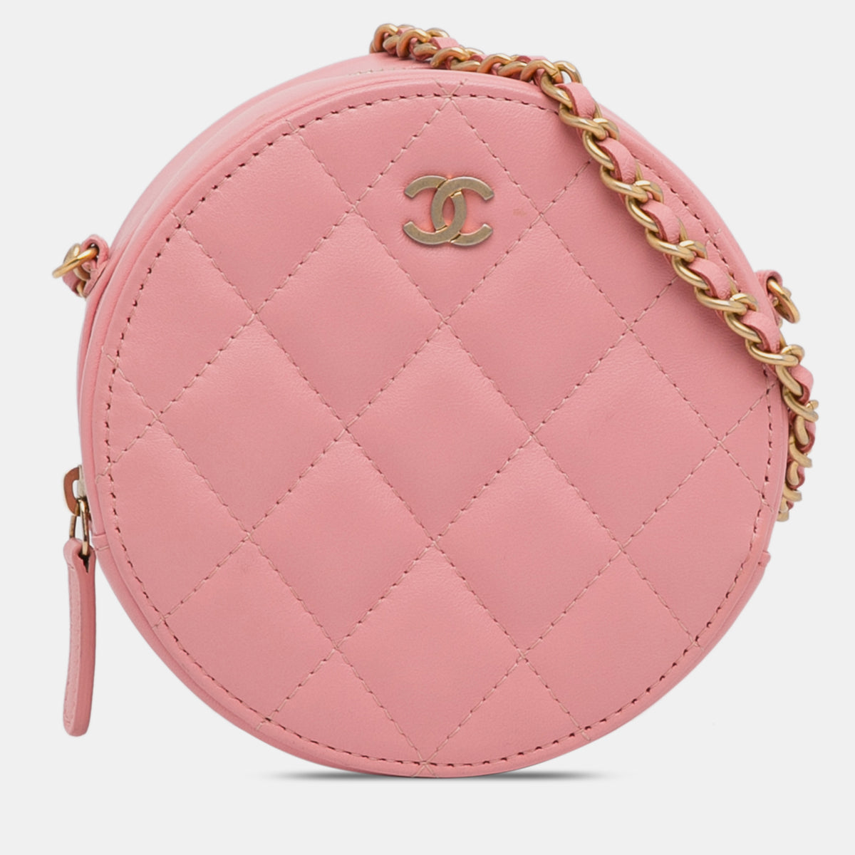 Chanel CC Quilted Lambskin Round Crossbody