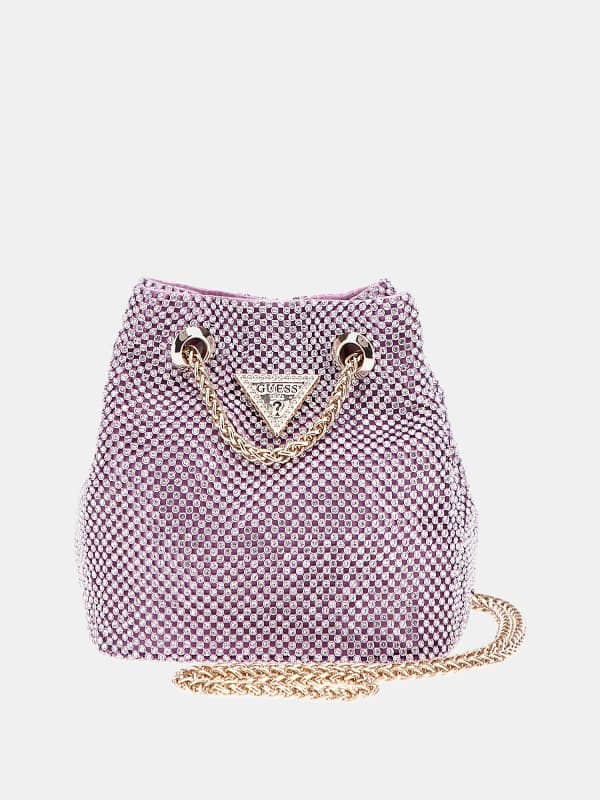 Guess Lua Rhinestone Mini Bucket Bag