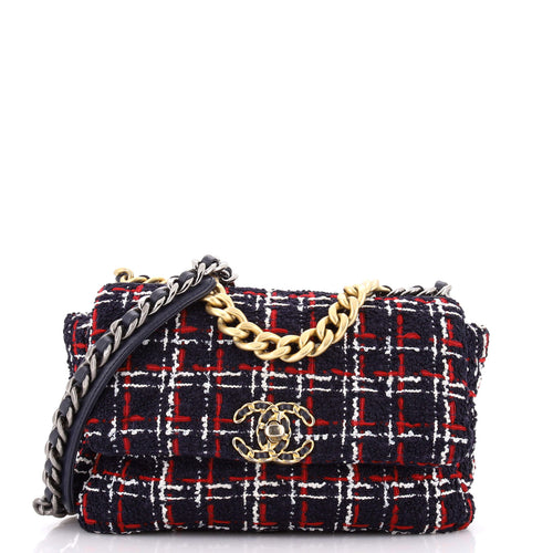CHANEL 19 Flap Bag Quilted Tweed Medium