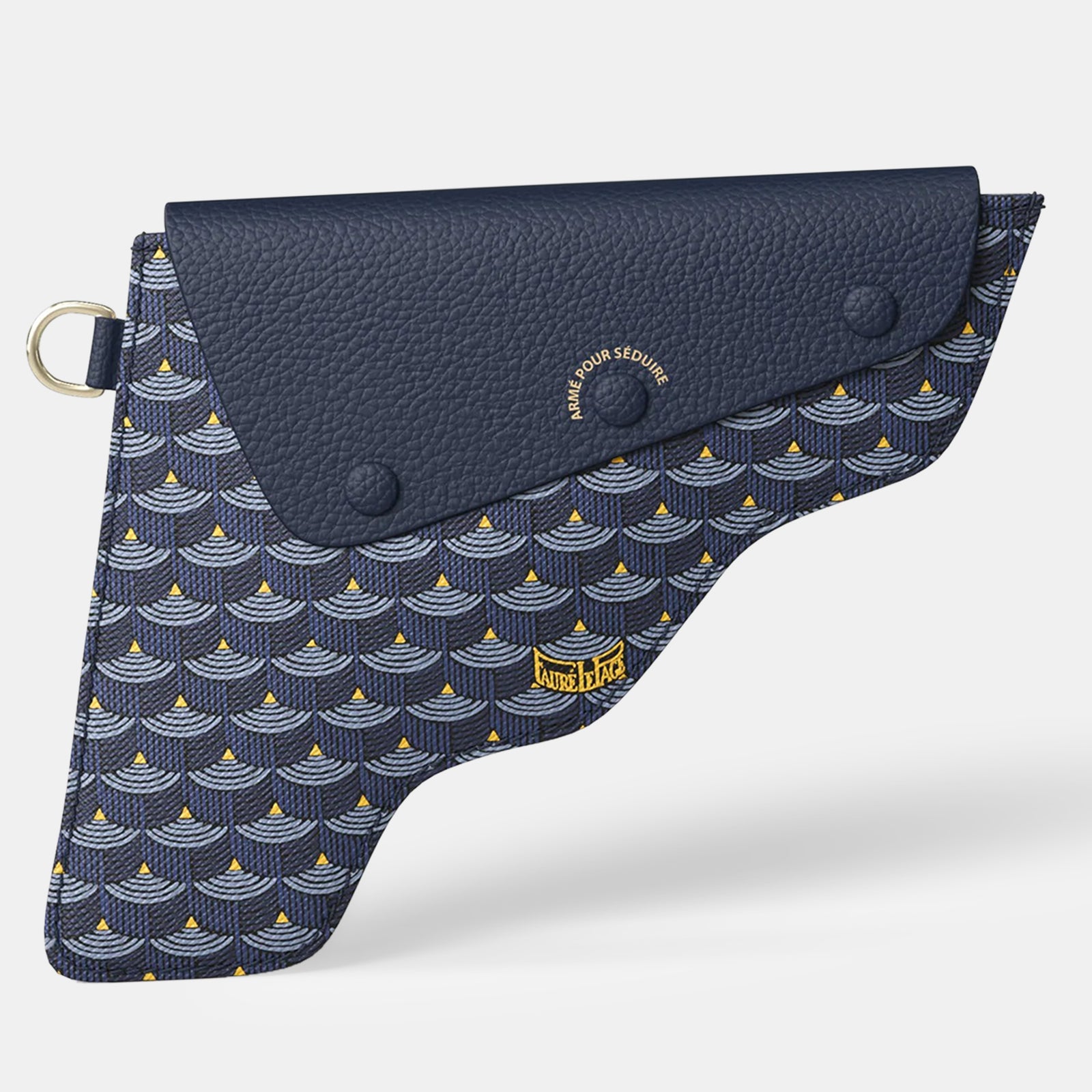 Faure Le Page Navy Blue Leather Pochete