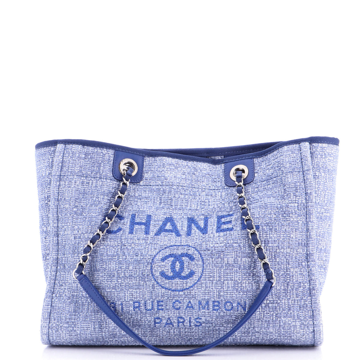 Chanel CHANEL Deauville Tote Raffia with Glitter Detail Medium