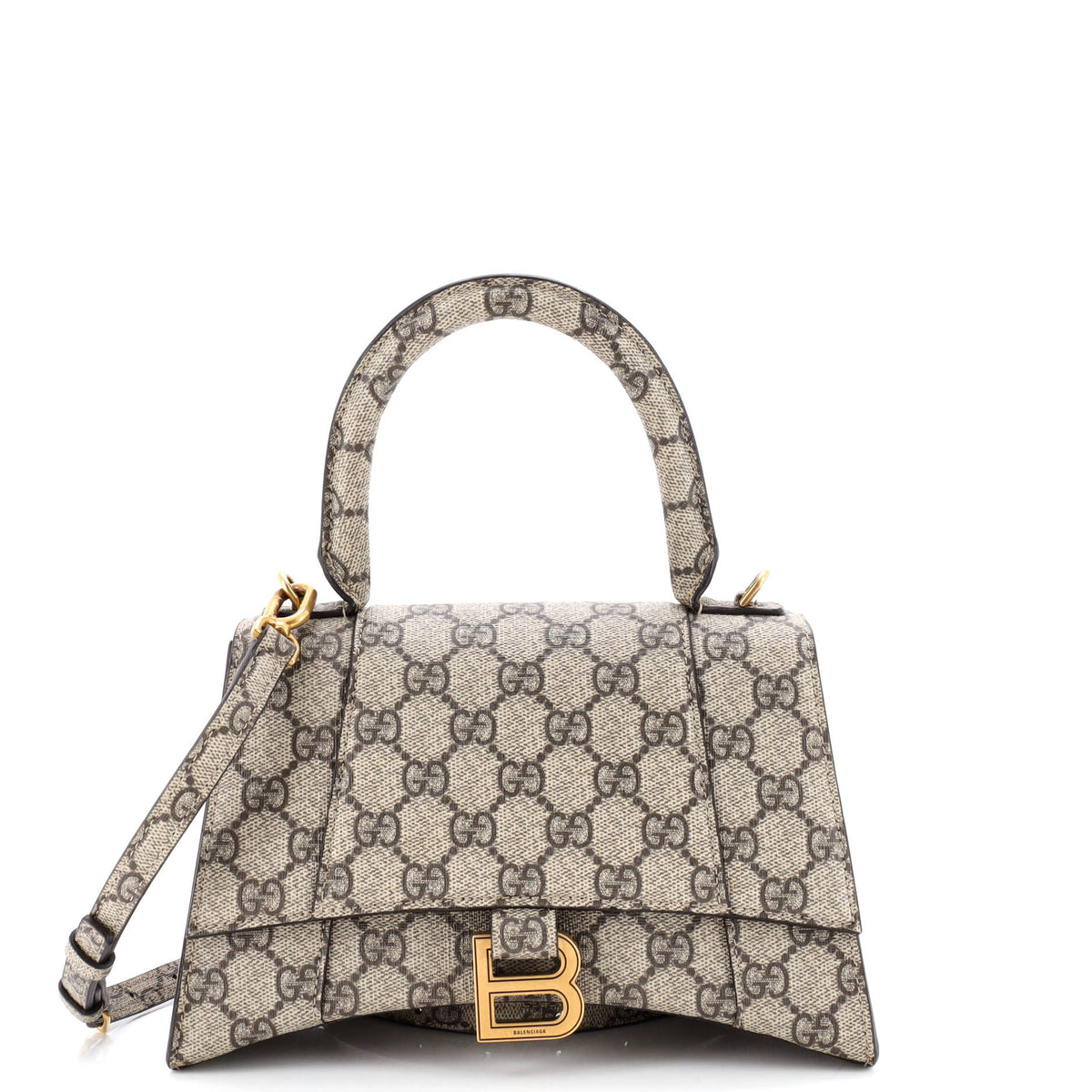 Gucci GUCCI x Balenciaga The Hacker Project Hourglass Top Handle Bag GG Coated Canvas Small