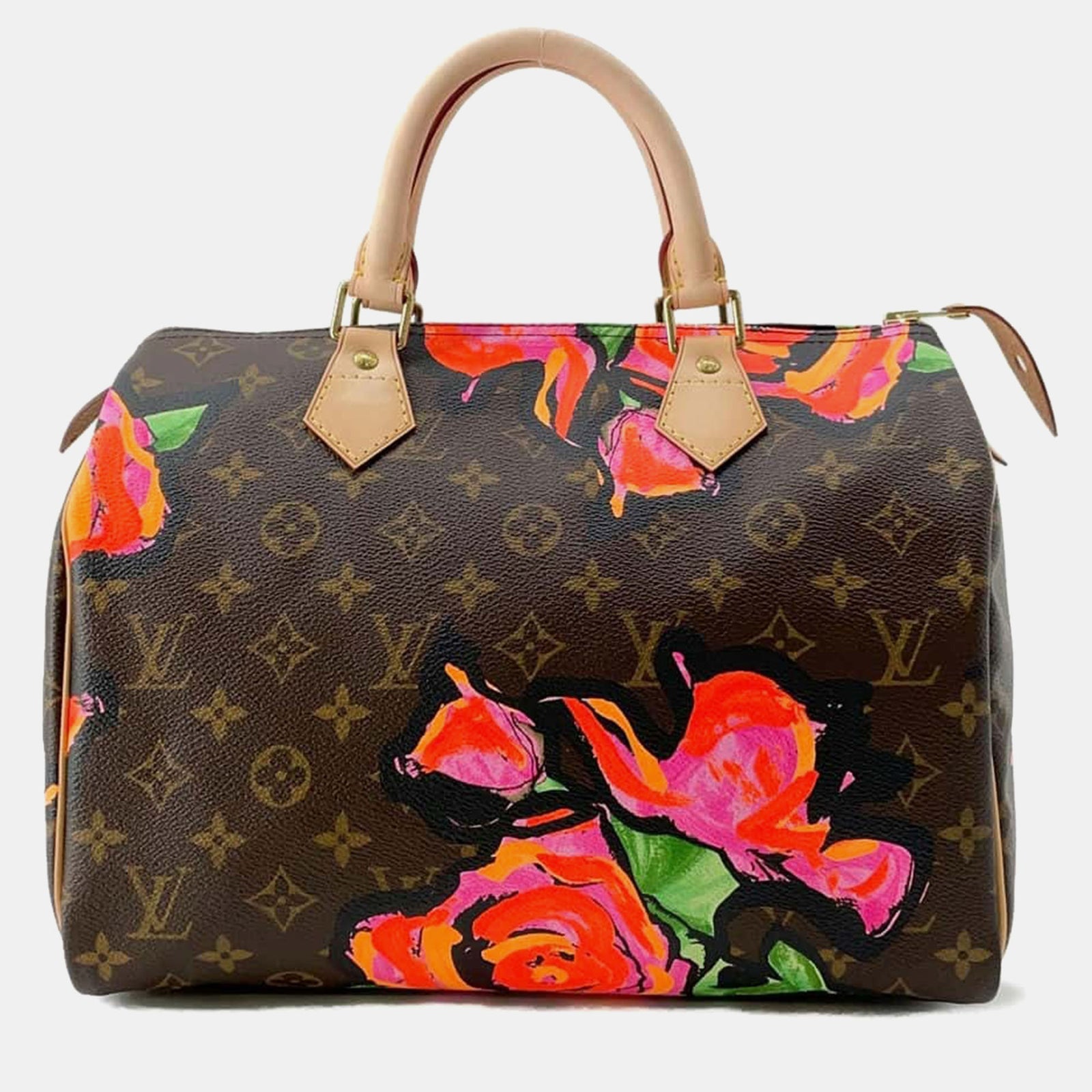 Louis Vuitton Braune Speedy-Tasche mit Monogramm-Rose, Größe 30