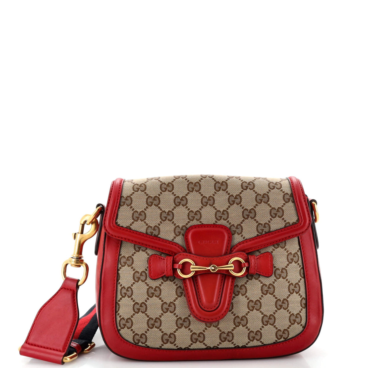 Gucci GUCCI Lady Web Shoulder Bag GG Canvas Medium