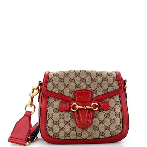 GUCCI Lady Web Shoulder Bag GG Canvas Medium