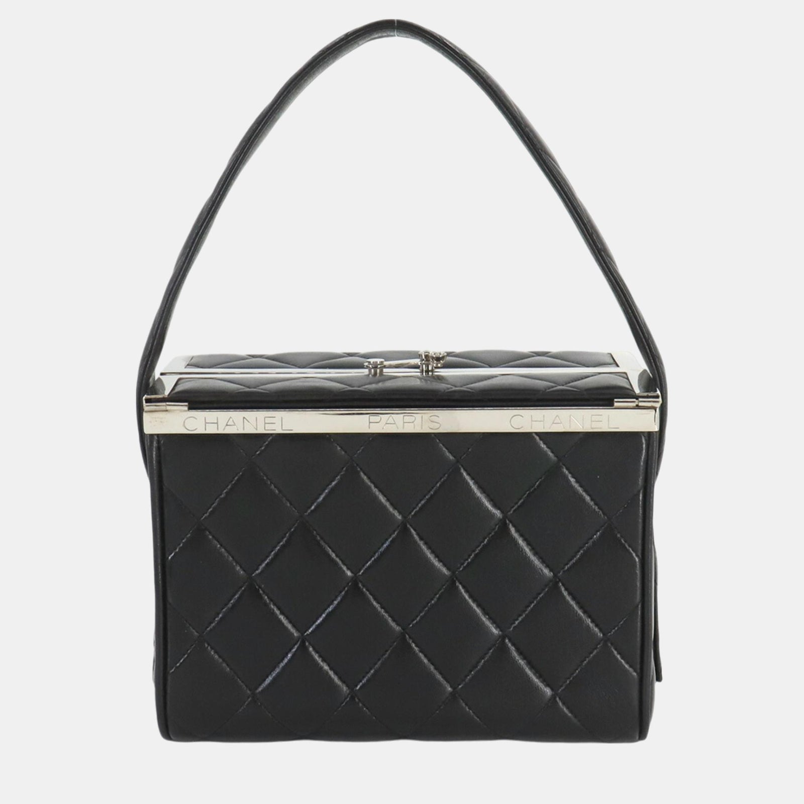 Chanel Schwarze Matelassé-Handtasche aus Leder