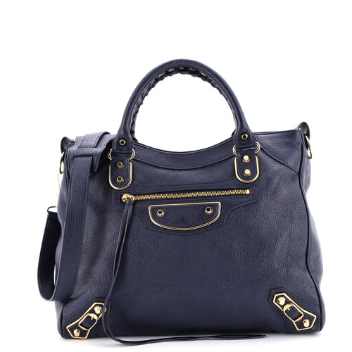 City Classic Metallic Edge Bag Leather Medium