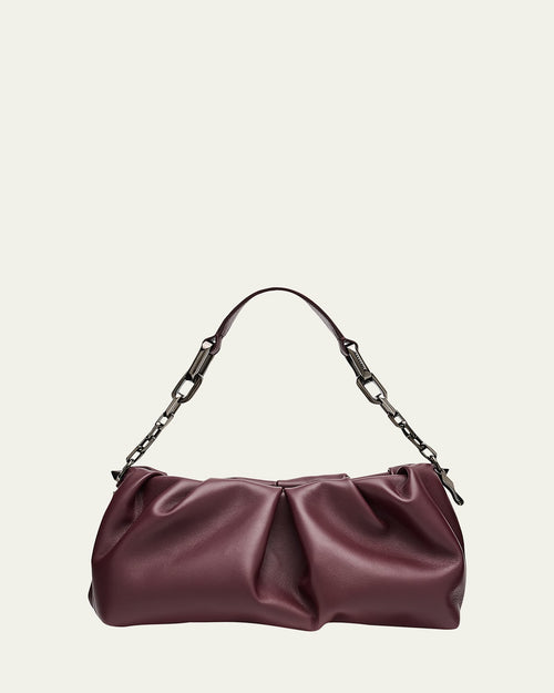 Eva Pleated Nappa Leather Shoulder Bag