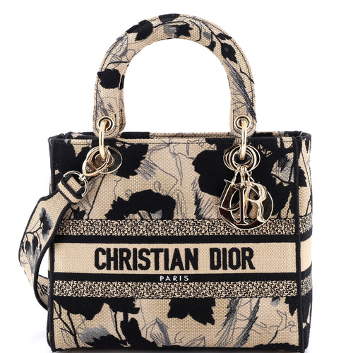 Lady D-Lite Bag Embroidered Canvas Medium