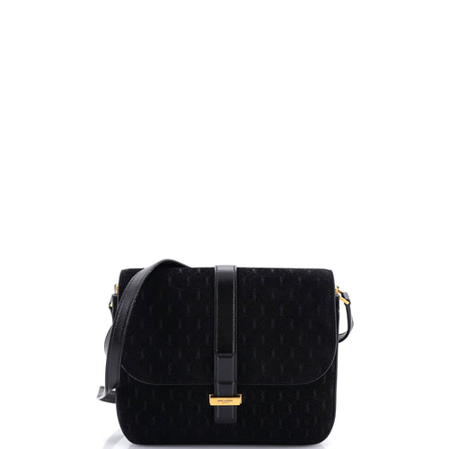 Top Flap Satchel Monogram All Over Suede Small