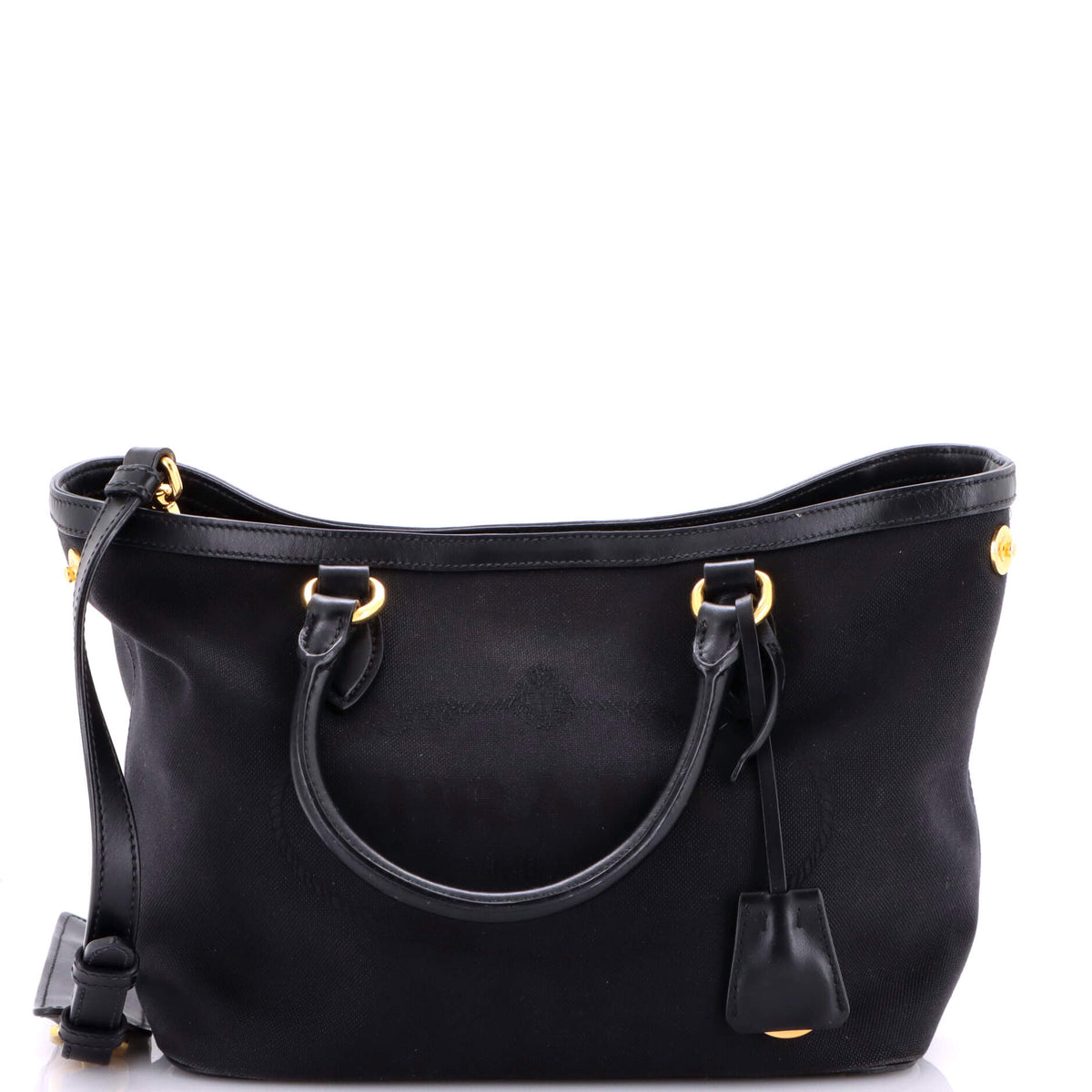 Prada PRADA Logo Open Tote Canvas Medium
