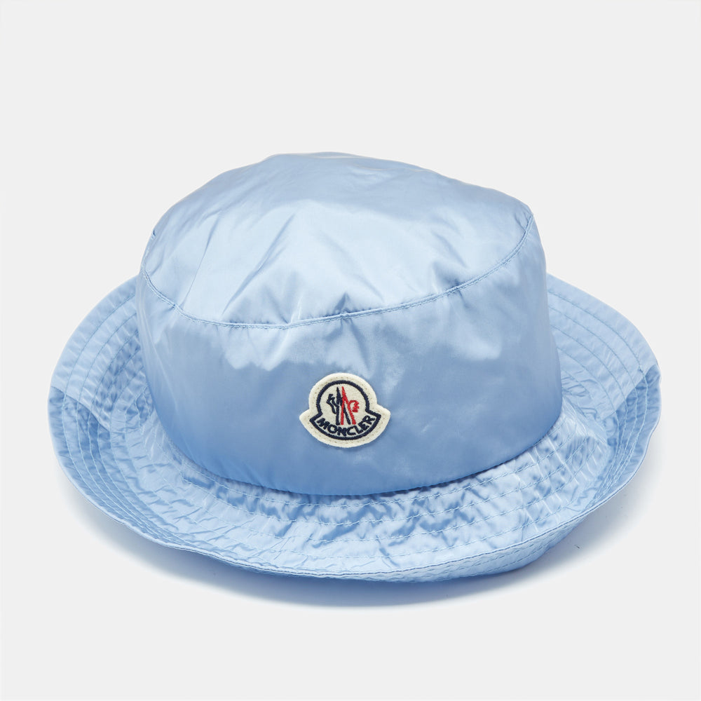 Blue Logo Applique Nylon Bucket Hat M