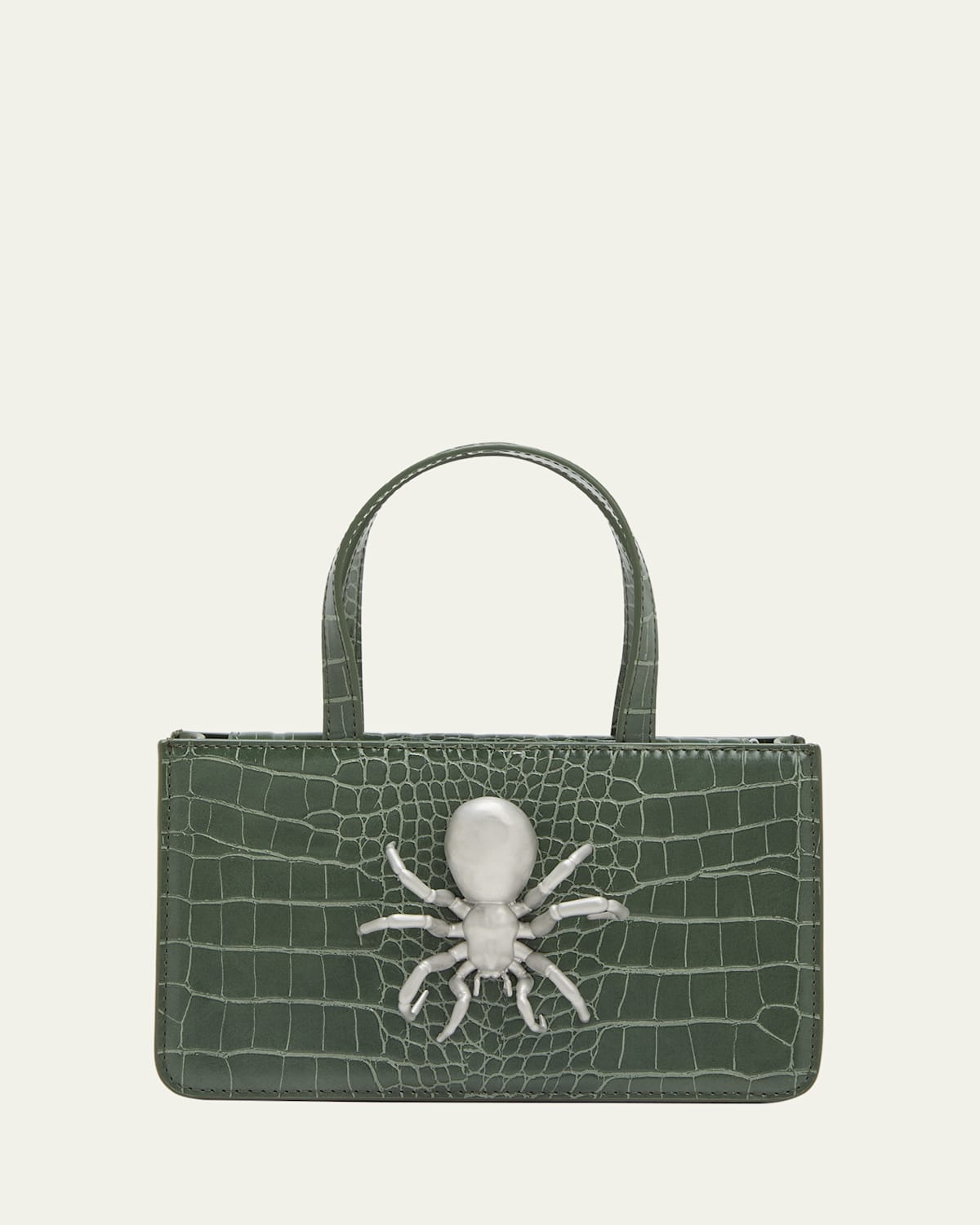 Boss Small Spider Croc-Embossed Top-Handle Bag