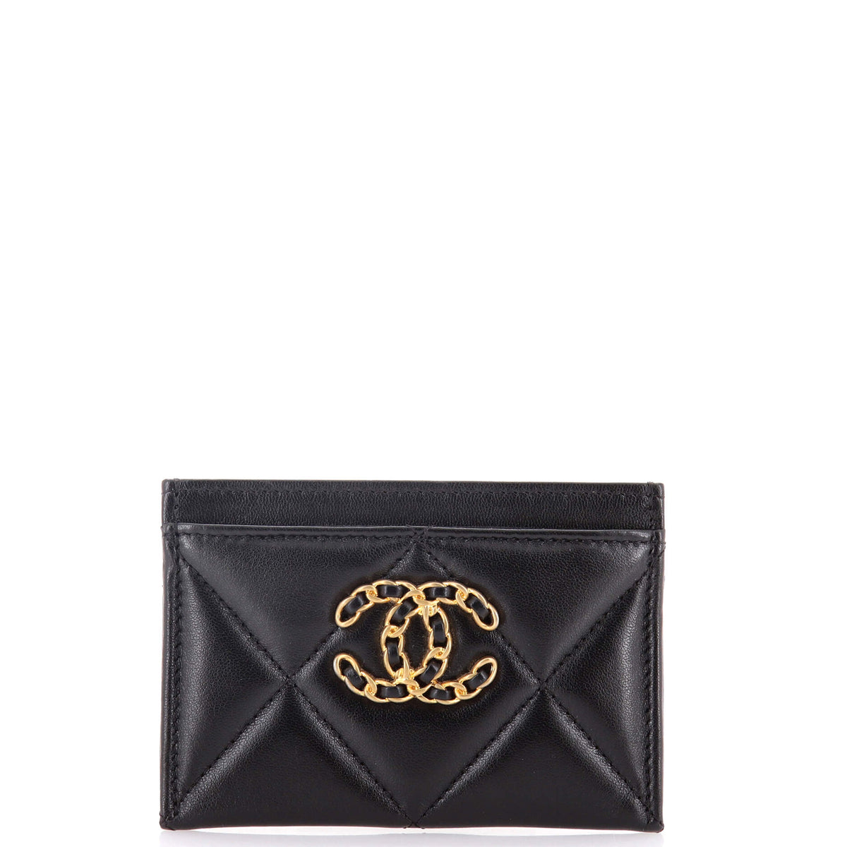 Chanel CHANEL 19 Card Holder Quilted Leather