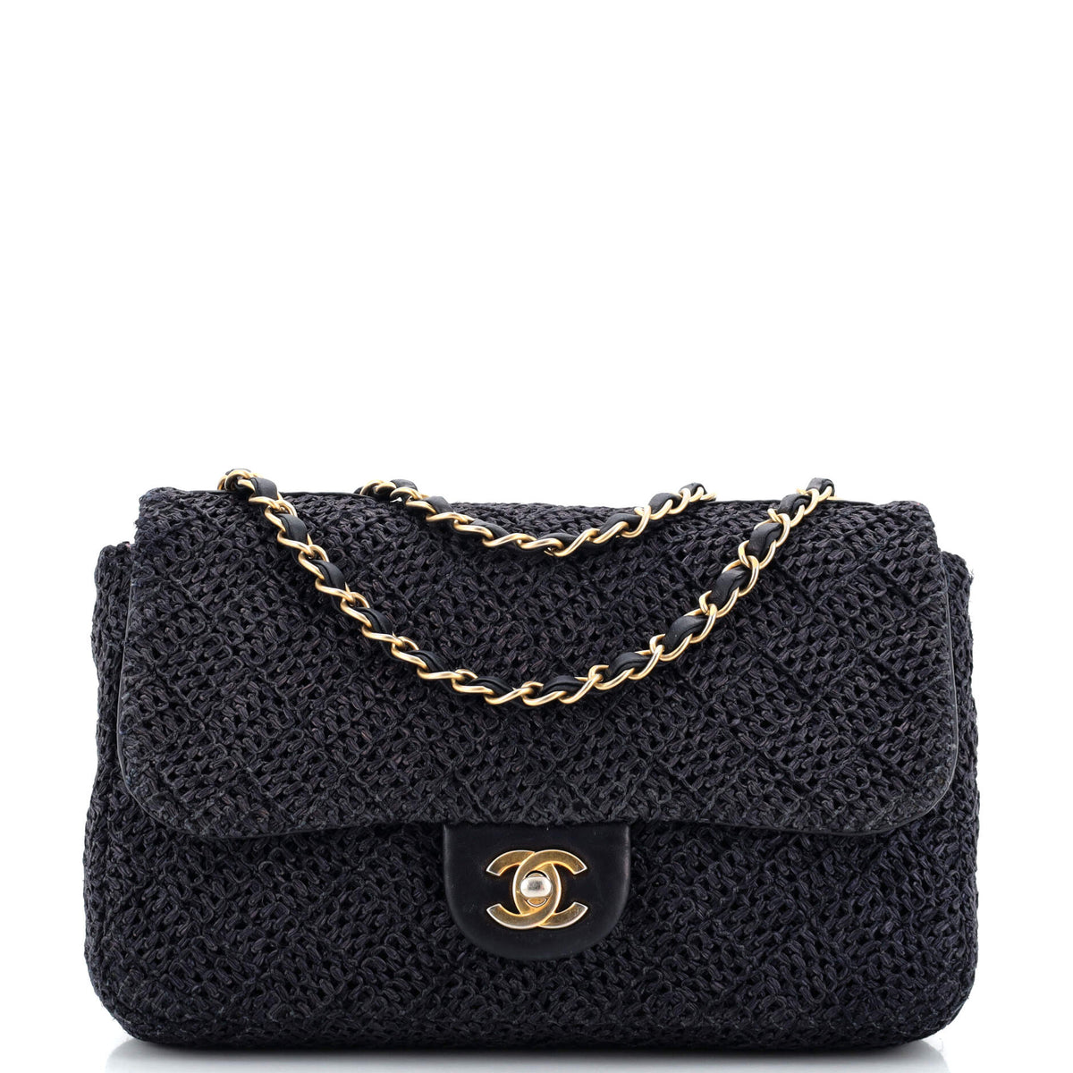 Chanel CHANEL CC Chain Flap Bag Raffia Medium