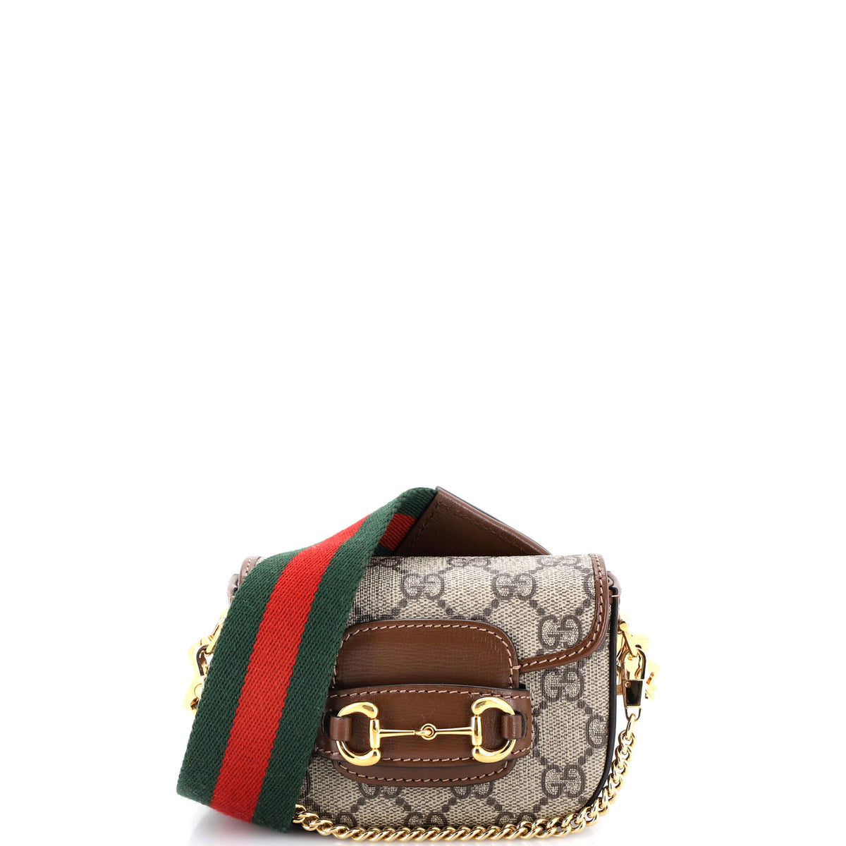 Gucci GUCCI Horsebit 1955 Flap Wallet with Strap GG Coated Canvas