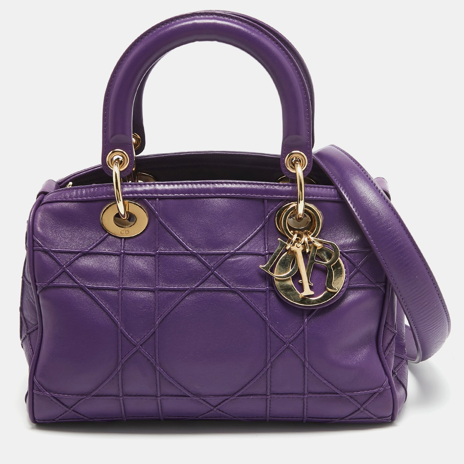 Dior Purple Leather Granville Polochon Bag