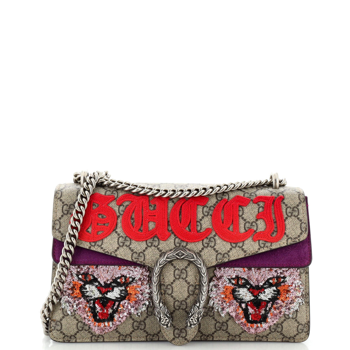 Gucci GUCCI Dionysus Bag Embroidered GG Coated Canvas Small