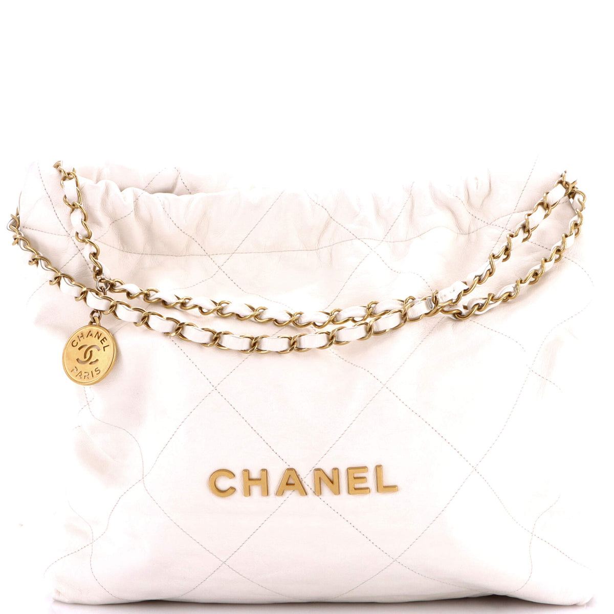 Chanel CHANEL 22 Chain Hobo Quilted Calfskin Medium