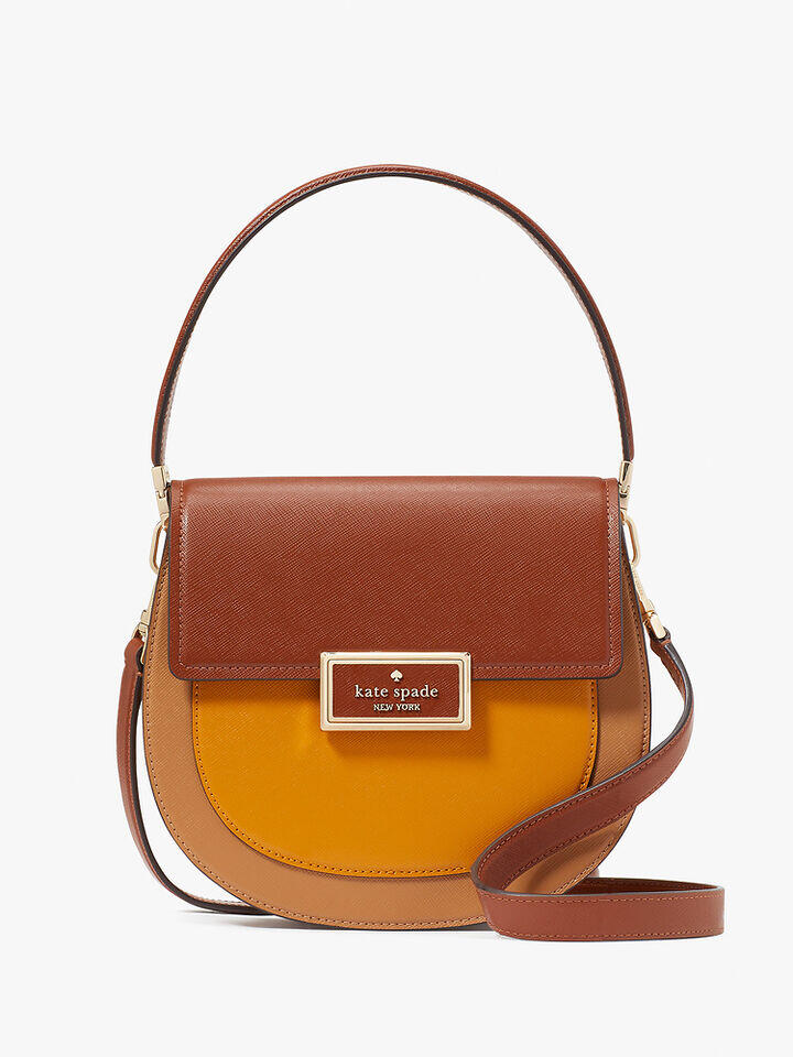 Kate Spade Au Reegan Colorblock Saffiano Leather Saddle Bag