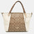 Beige Coated Canvas Leather Satchel