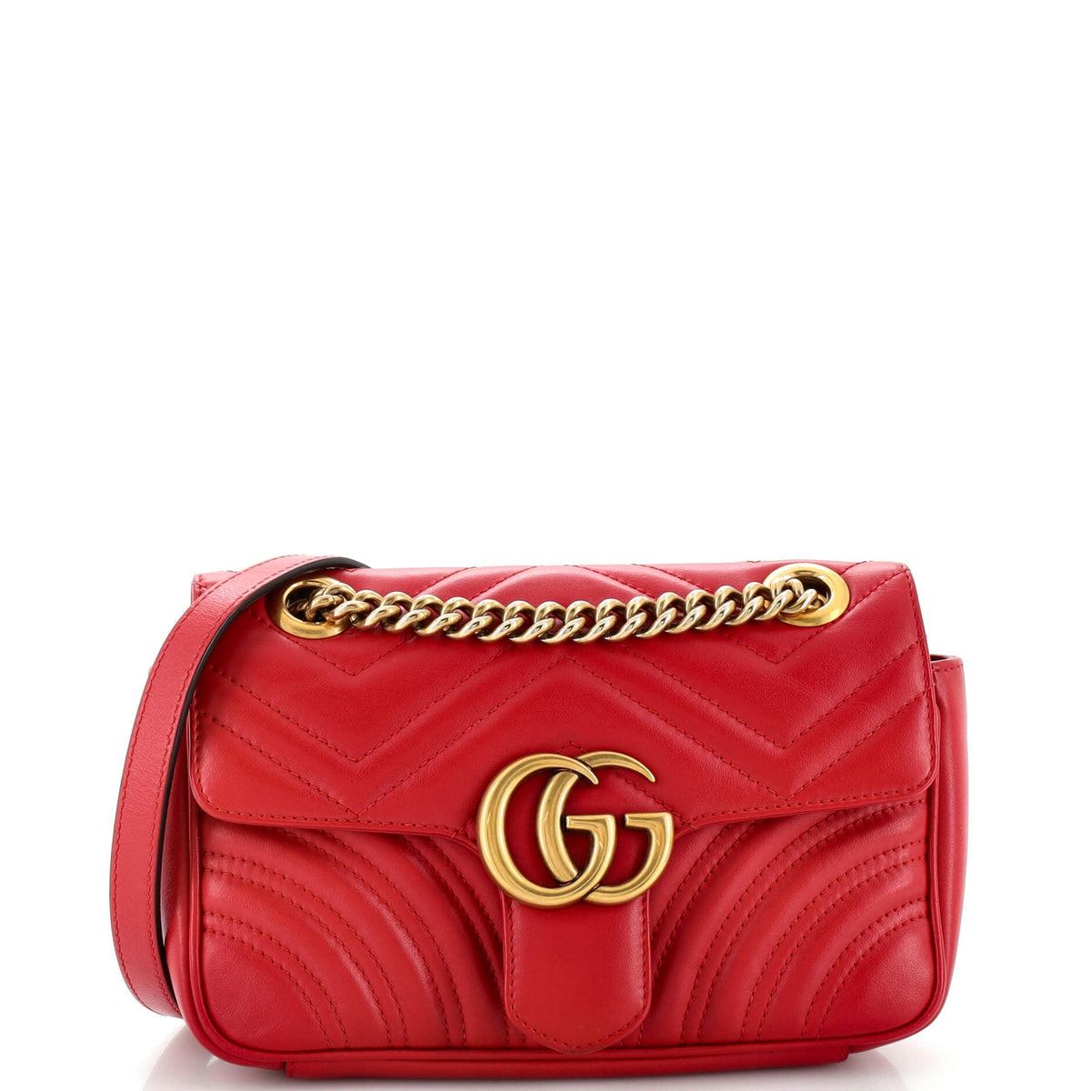 Gucci GUCCI GG Marmont Flap Bag Matelasse Leather Mini