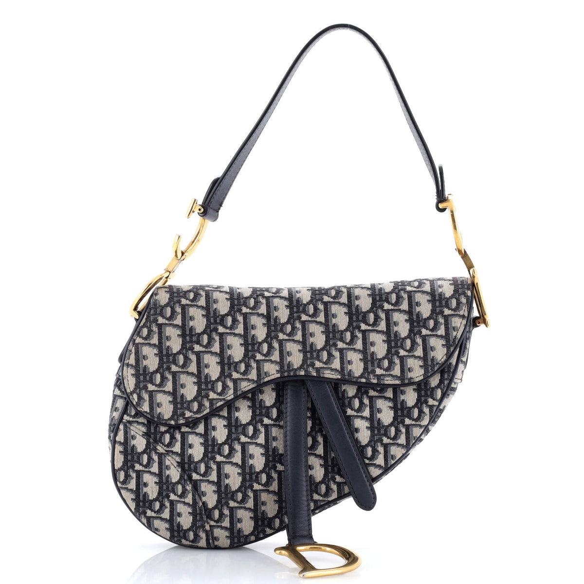 Christian Dior Saddle Handbag Oblique Canvas Medium