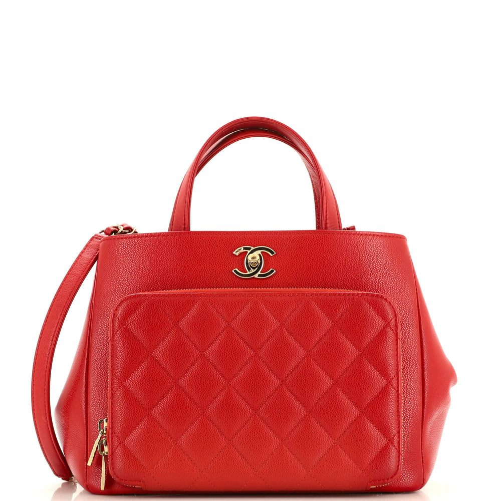 CHANEL Business Affinity Tote Quilted Caviar Small