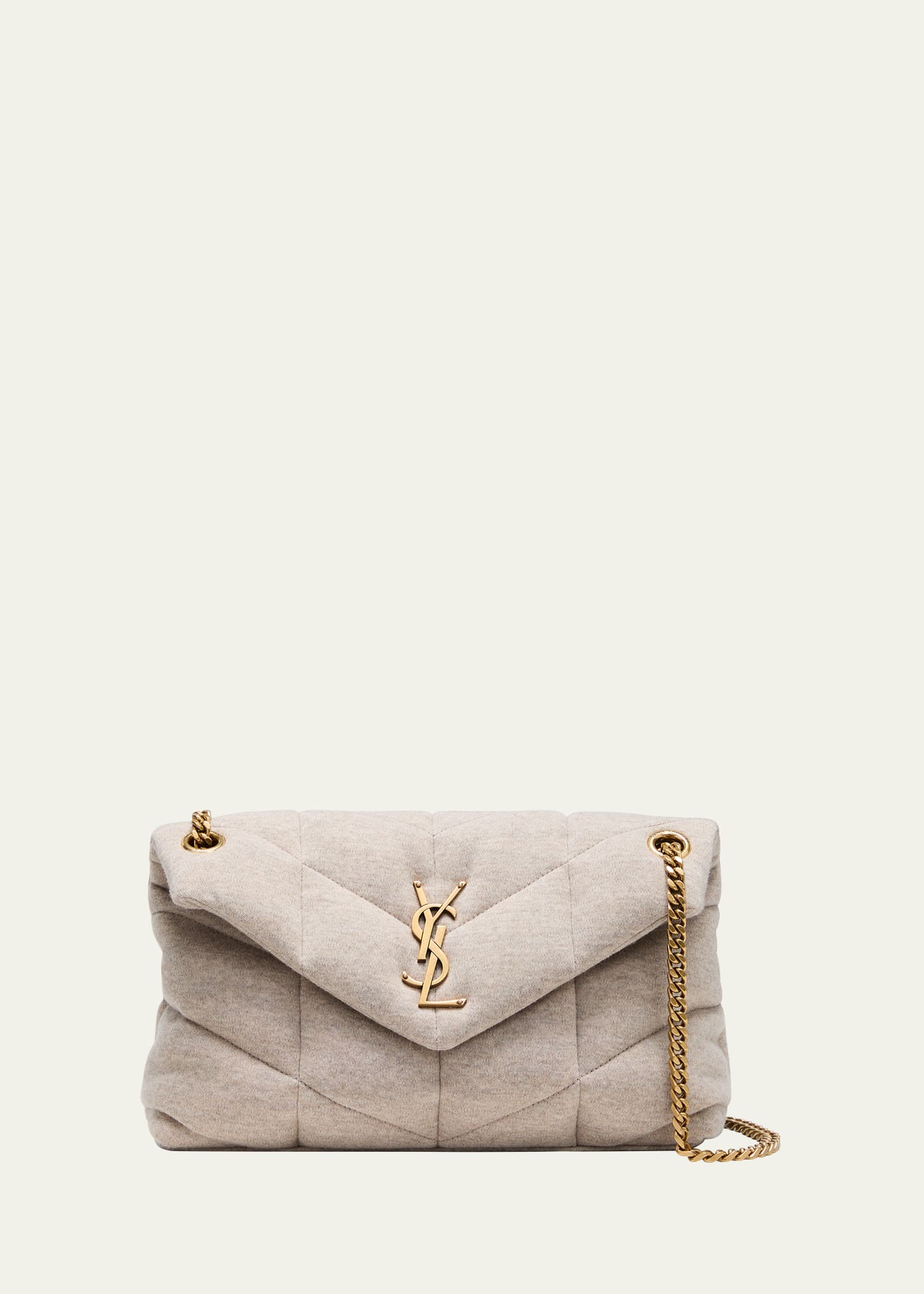 Saint Laurent Loulou Small YSL Shoulder Bag in Puffer Quilted Wool