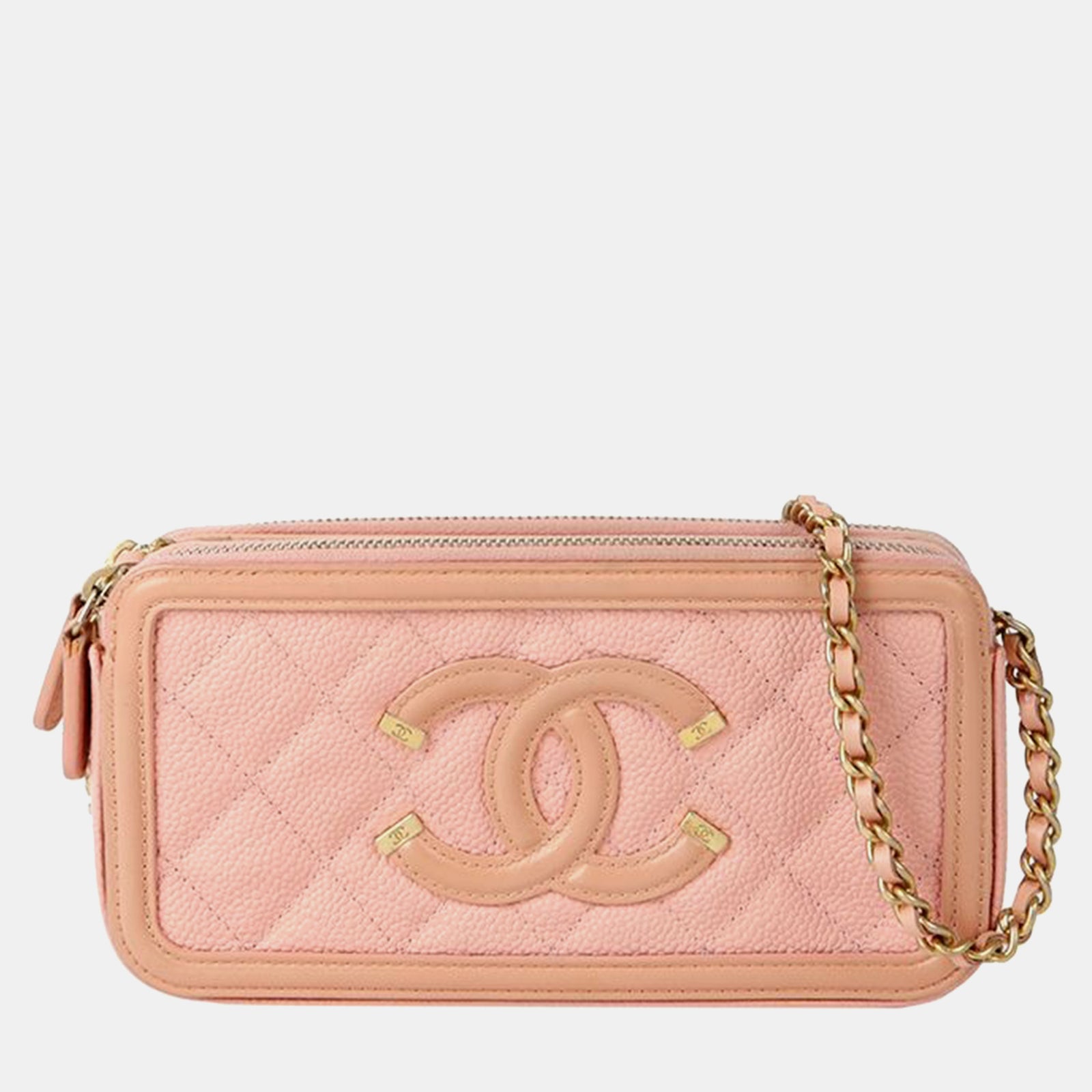 Chanel Filigrane Umhängetasche aus rosa Kaviarleder