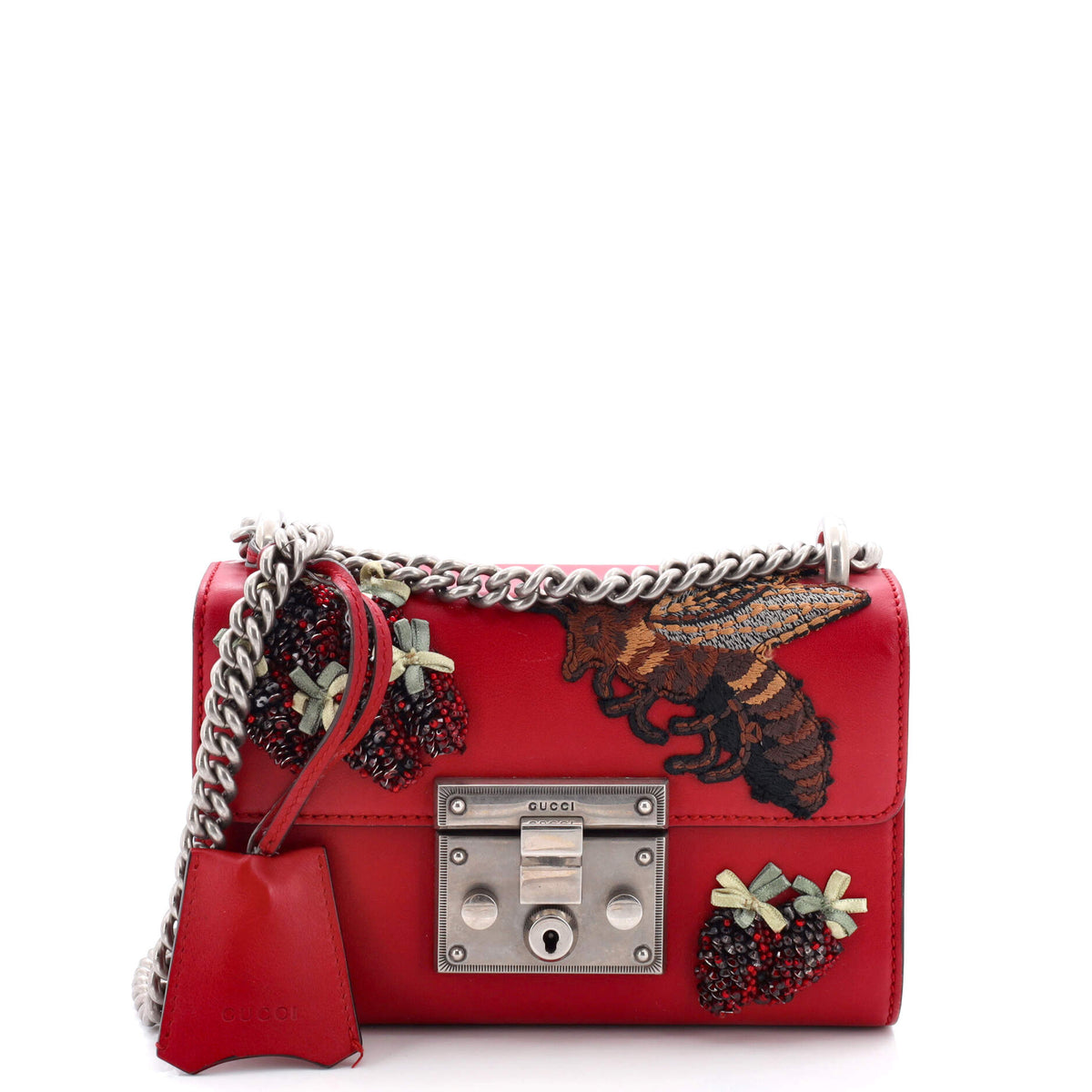 Gucci GUCCI Padlock Shoulder Bag Embellished Leather Small
